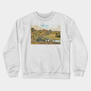 Extensive Landscape With River by Childe Hassam Crewneck Sweatshirt